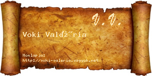 Voki Valéria névjegykártya